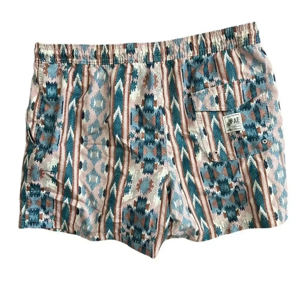 AE 5” Men’s Swim Trunks Size L Geo Print - Picture 2 of 7